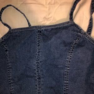 Denim crop too with zipper in the back